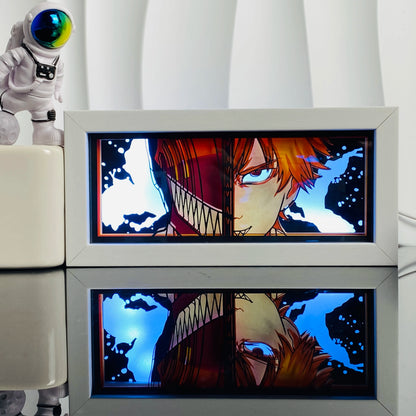 Handgefertigte 3D-Anime-Lichtbox aus Holz