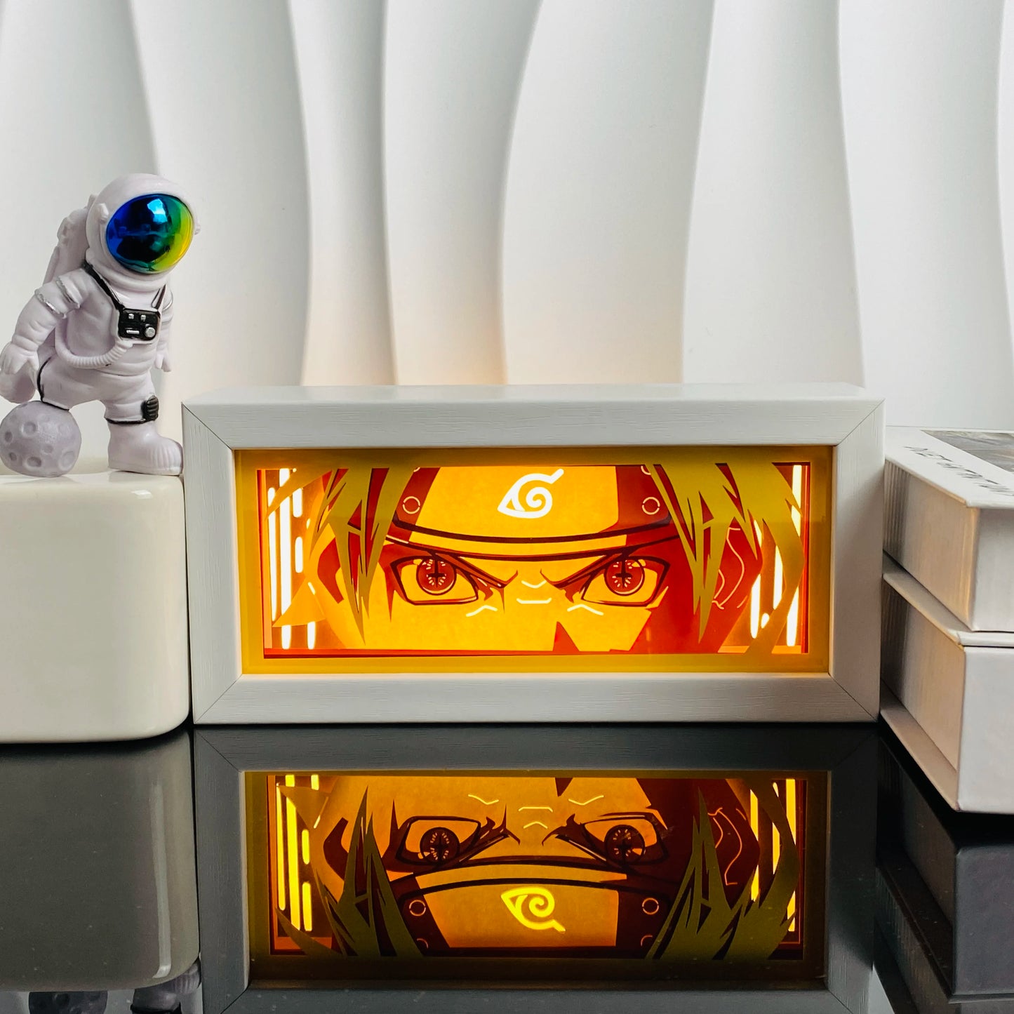 Handgefertigte 3D-Anime-Lichtbox aus Holz