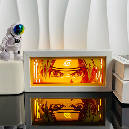 Handgefertigte 3D-Anime-Lichtbox aus Holz