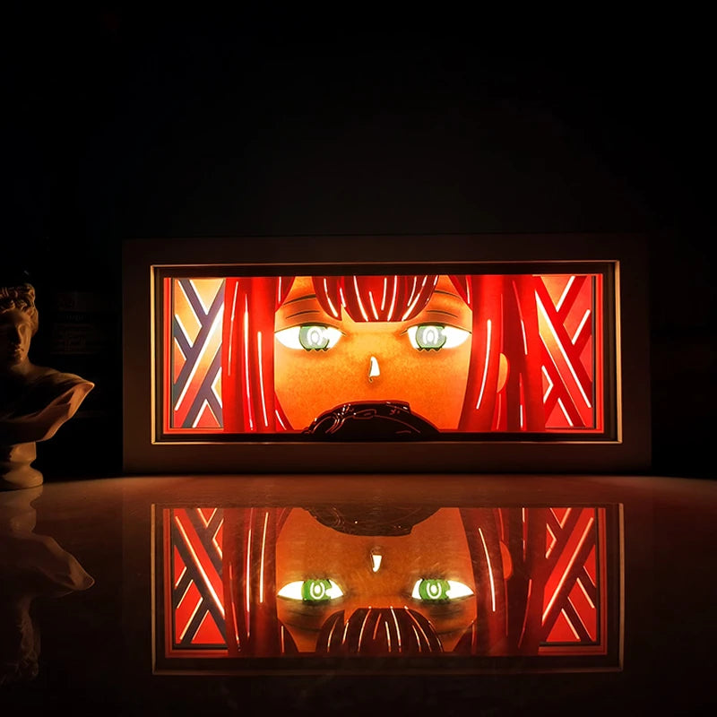 Anime Papier-Schnitt Nachtlicht – Farbwechsel LED Lichtbox Atmosphäre Zimmerlampe