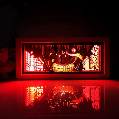 Anime Papier-Schnitt Nachtlicht – Farbwechsel LED Lichtbox Atmosphäre Zimmerlampe