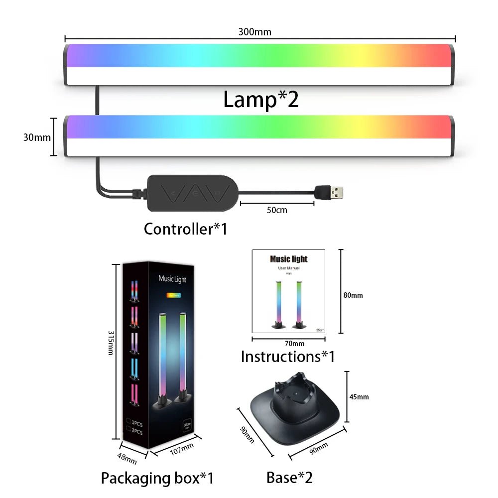 RGBIC Music Light Bar | Rhythmus-Lichtleiste, App-Steuerung, USB Gaming Atmosphäre