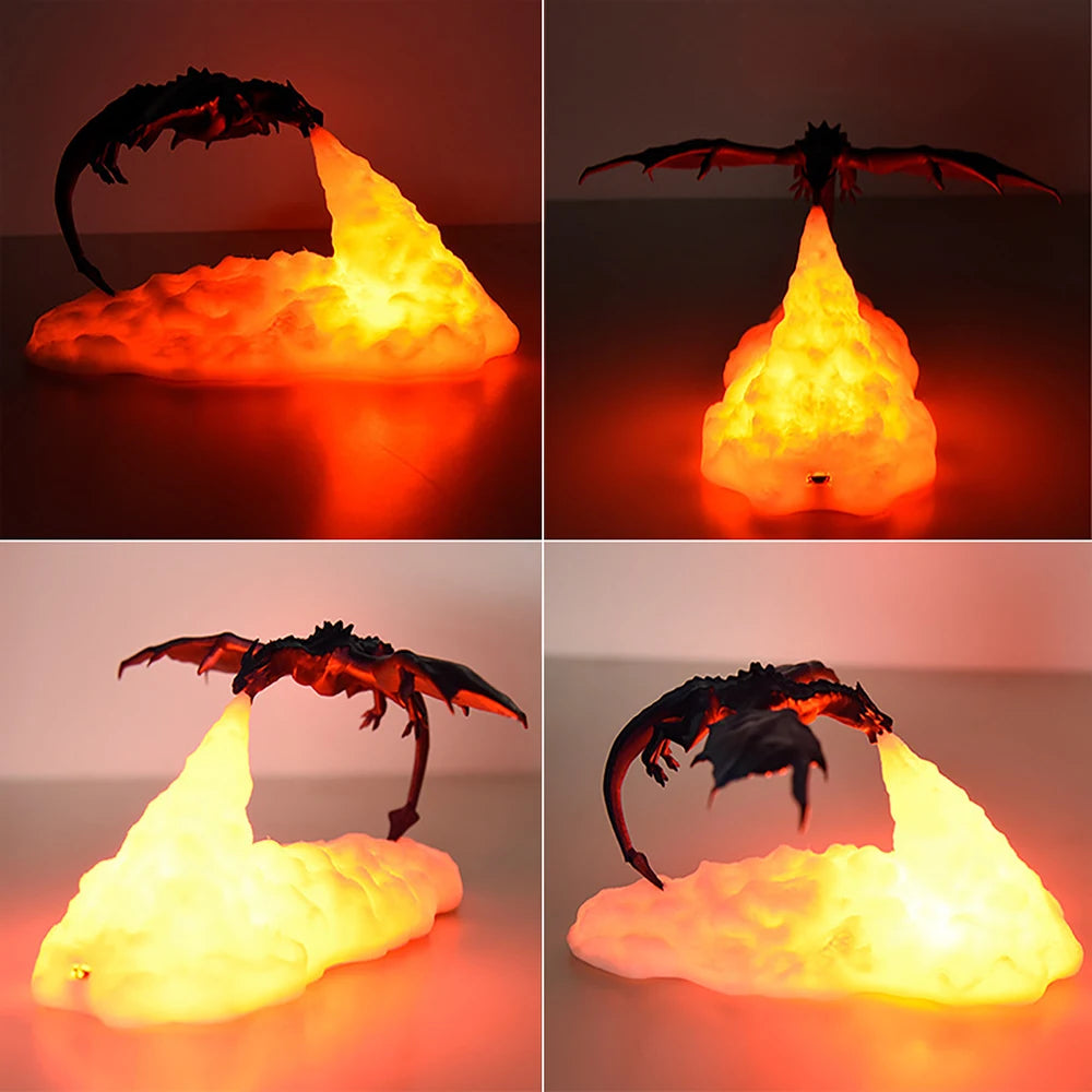 Mythische 3D-Feuerdrachen Ambiente-Leuchte