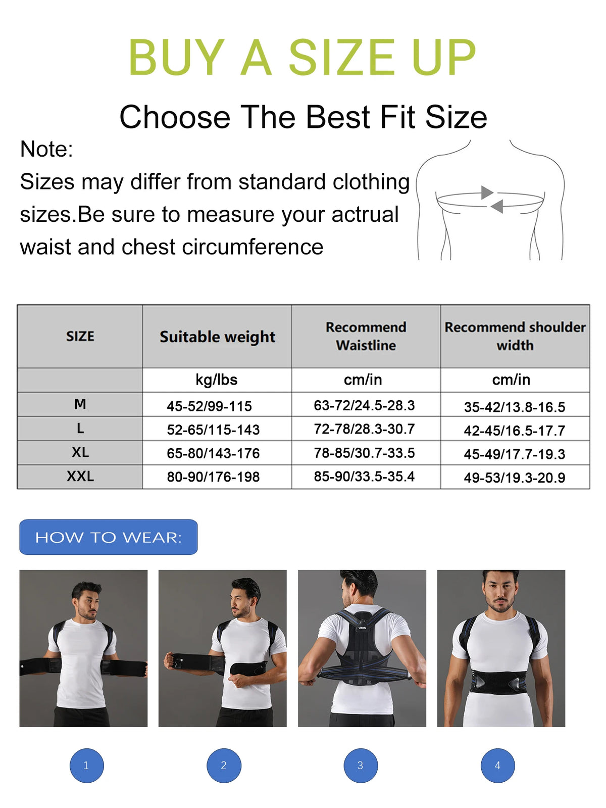 VBOSi Adjustable Back Brace Posture Corrector