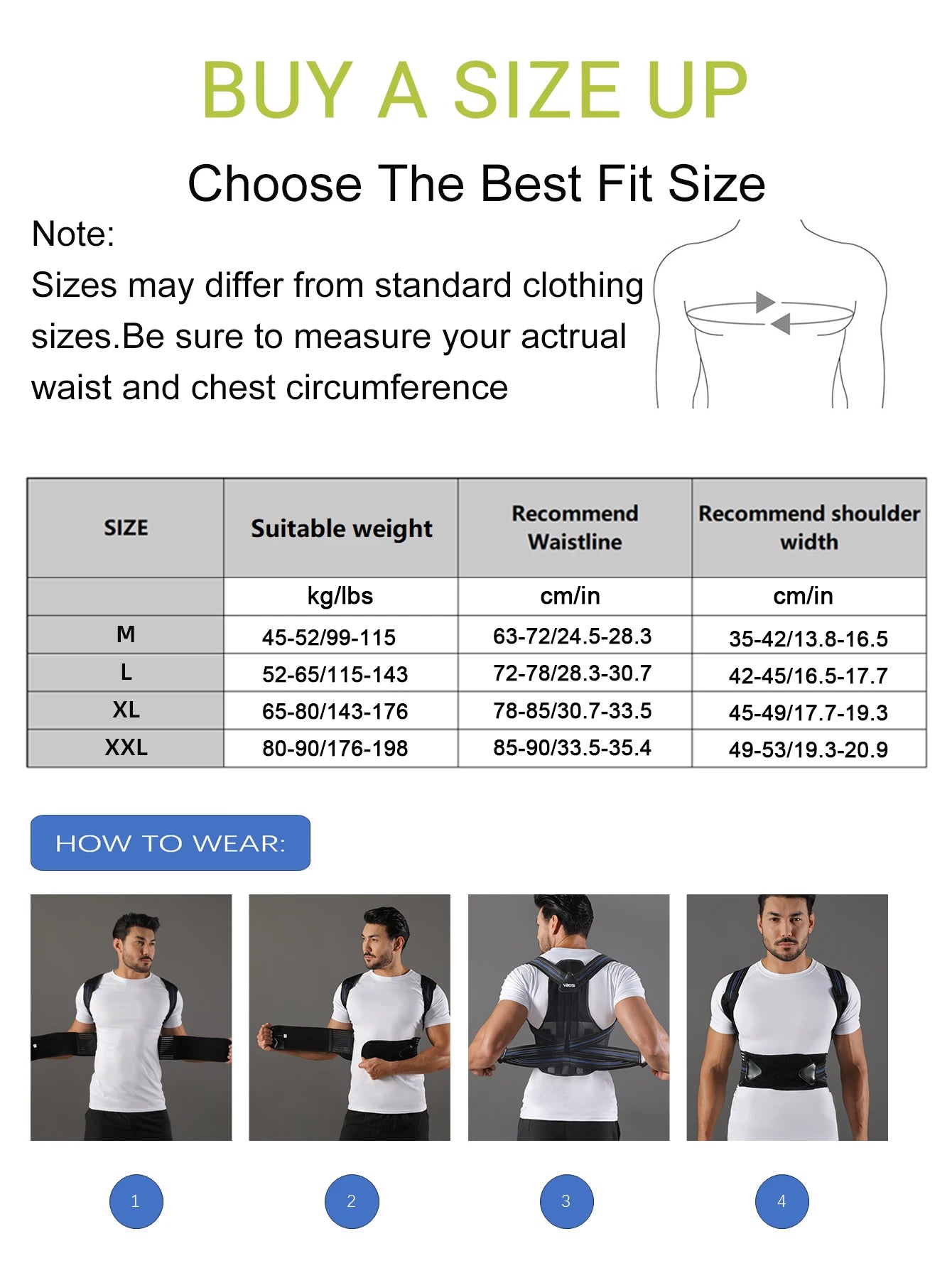 VBOSi Adjustable Back Brace Posture Corrector