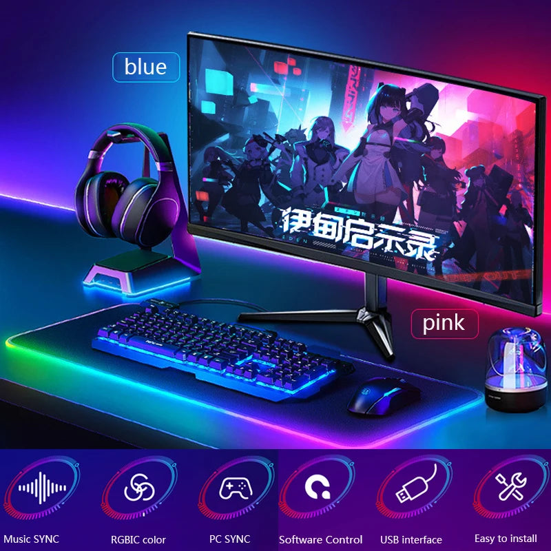 RGBIC Smart Gaming Monitor Hintergrundbeleuchtung – Bildschirm Sync, Ambiente LED, DIY Farben