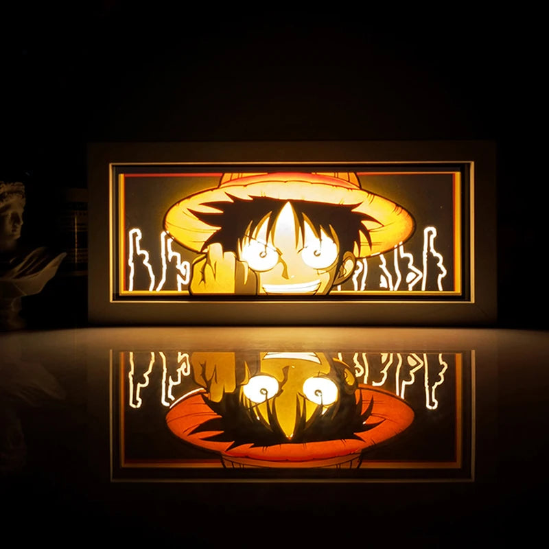 Anime Papier-Schnitt Nachtlicht – Farbwechsel LED Lichtbox Atmosphäre Zimmerlampe