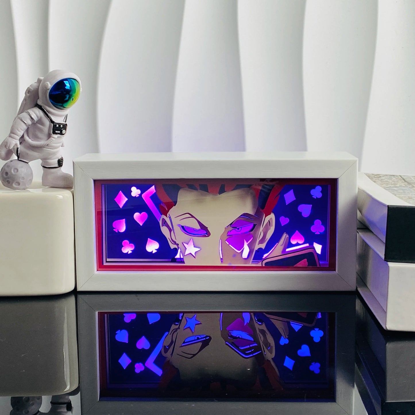 Handgefertigte 3D-Anime-Lichtbox aus Holz