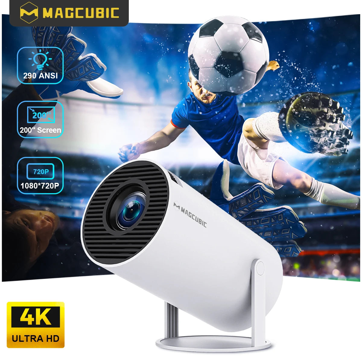 Magcubic Projector HY300 Pro 8K Android 14 Dual Wifi6 290ANSI Allwinner H726 BT5.4 1080P 1280*720P Home Cinema Outdoor Projector
