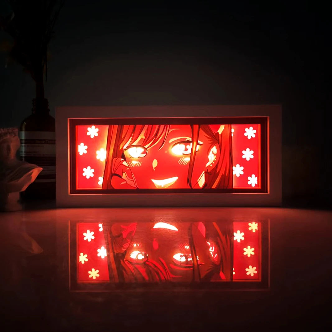 Anime Papier-Schnitt Nachtlicht – Farbwechsel LED Lichtbox Atmosphäre Zimmerlampe