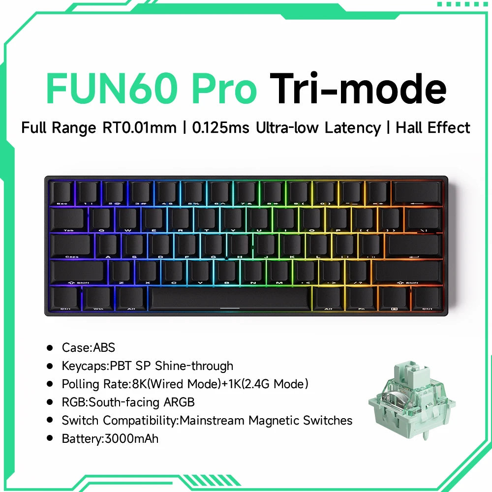 Akko MonsGeek FUN68 FUN60 PRO&MAX HE Magnetic Keyboard 60% 65% Gaming Keyboards Rapid Trigger 8K Custom Keyboard Gamer Esports