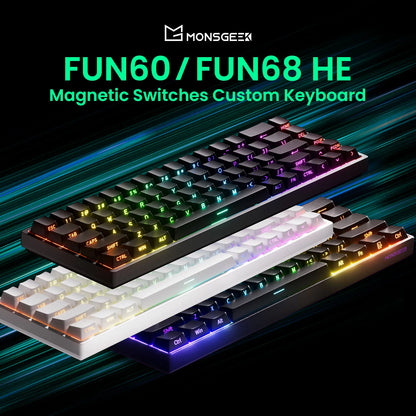 Akko MonsGeek FUN68 FUN60 PRO&MAX HE Magnetic Keyboard 60% 65% Gaming Keyboards Rapid Trigger 8K Custom Keyboard Gamer Esports