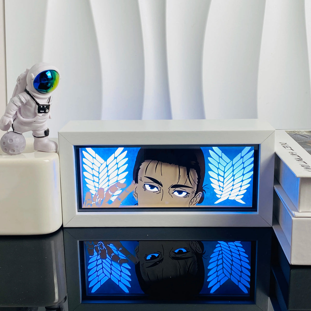 Handgefertigte 3D-Anime-Lichtbox aus Holz