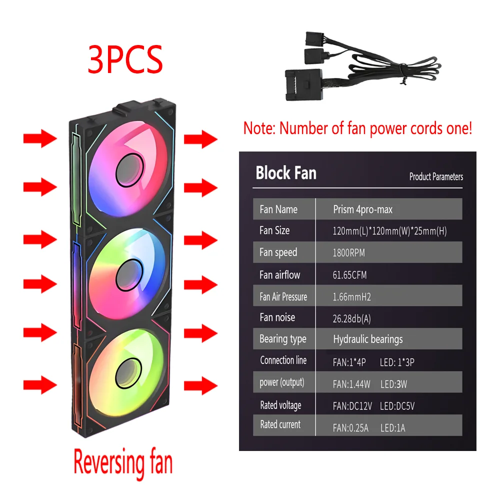 PC Gehäuselüfter 120mm ARGB Mirror | 4-Pin PWM, 58,36 CFM, Wasserkühlung