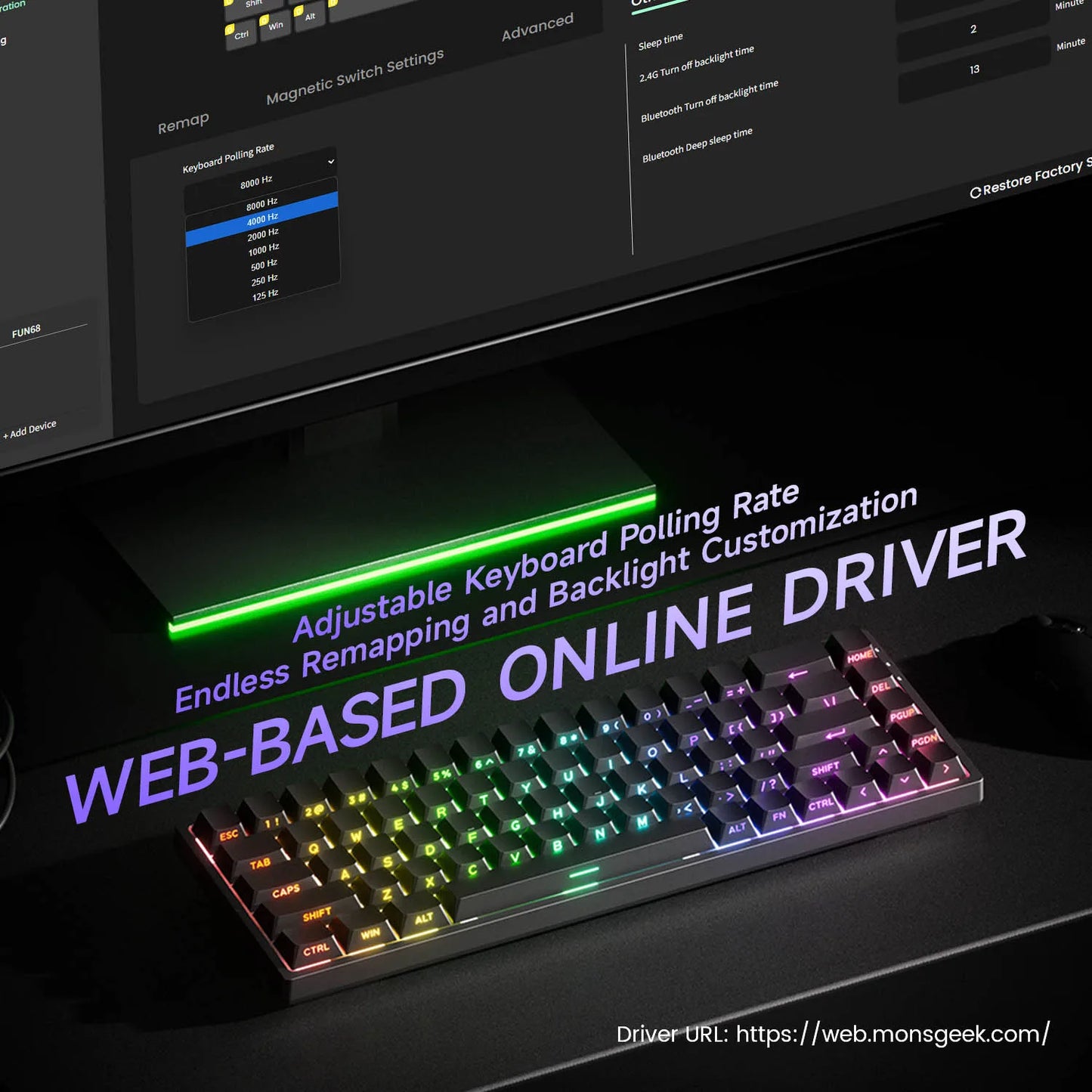 Akko MonsGeek FUN68 FUN60 PRO&MAX HE Magnetic Keyboard 60% 65% Gaming Keyboards Rapid Trigger 8K Custom Keyboard Gamer Esports