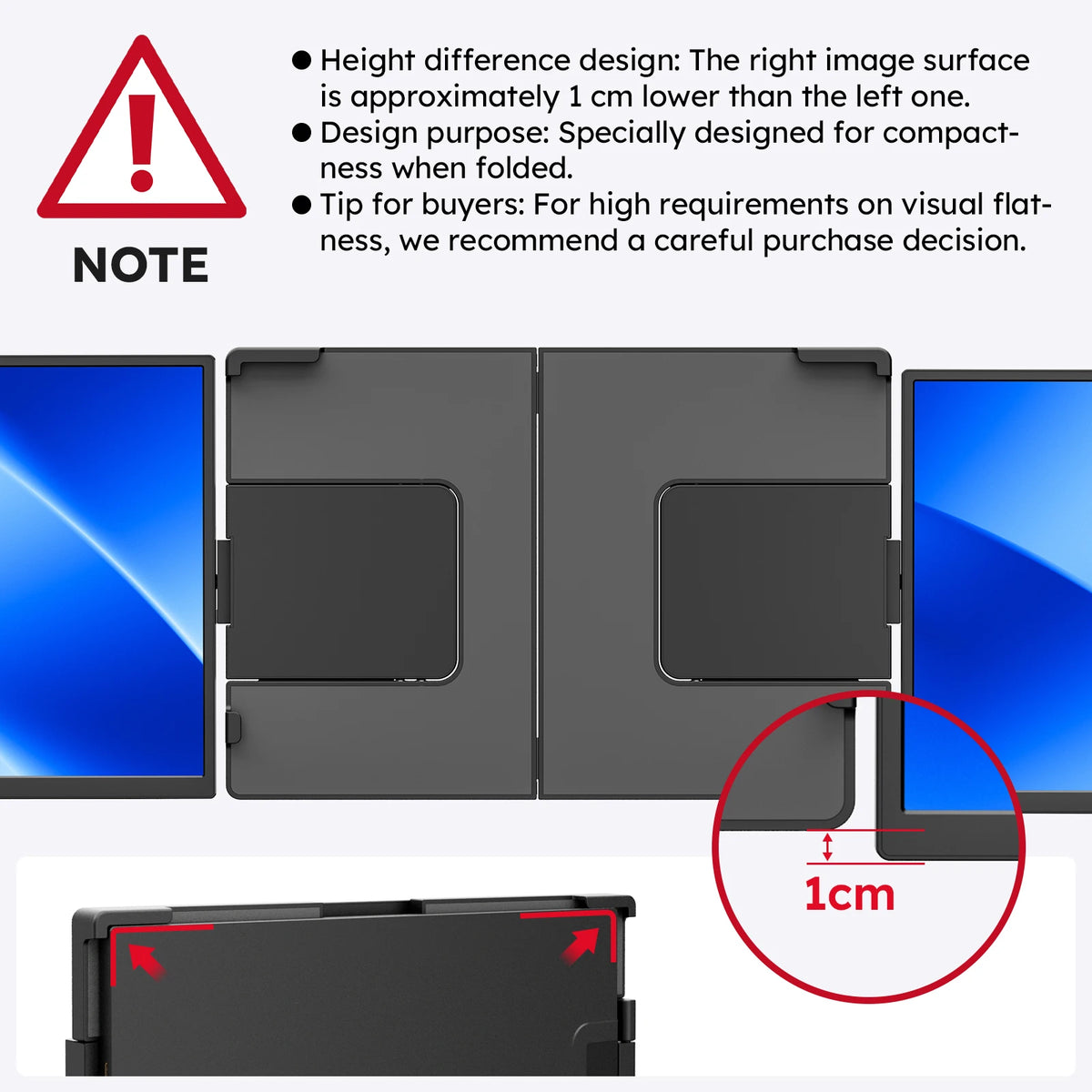 15.6inch Triple Screen Extender For Laptops 1080P FHD IPS Portable Dual External Monitors For Macbook Windows Extension 13-17