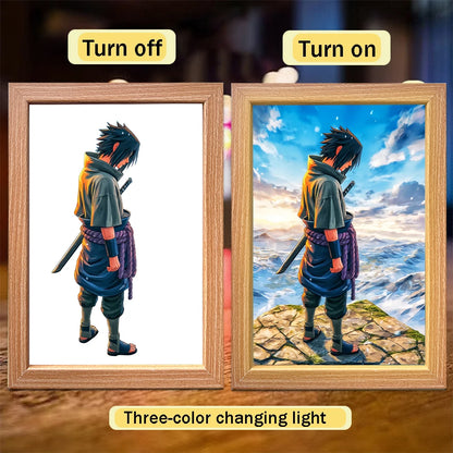 Anime "Naruto" Uchiha Sasuke home decoration painting Led night light bedroom decoration Christmas gift moon light