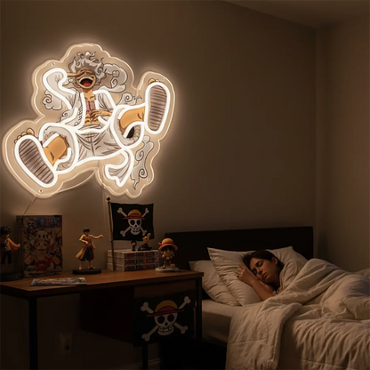 Luffy Silhouette Premium Neon Wandkunst