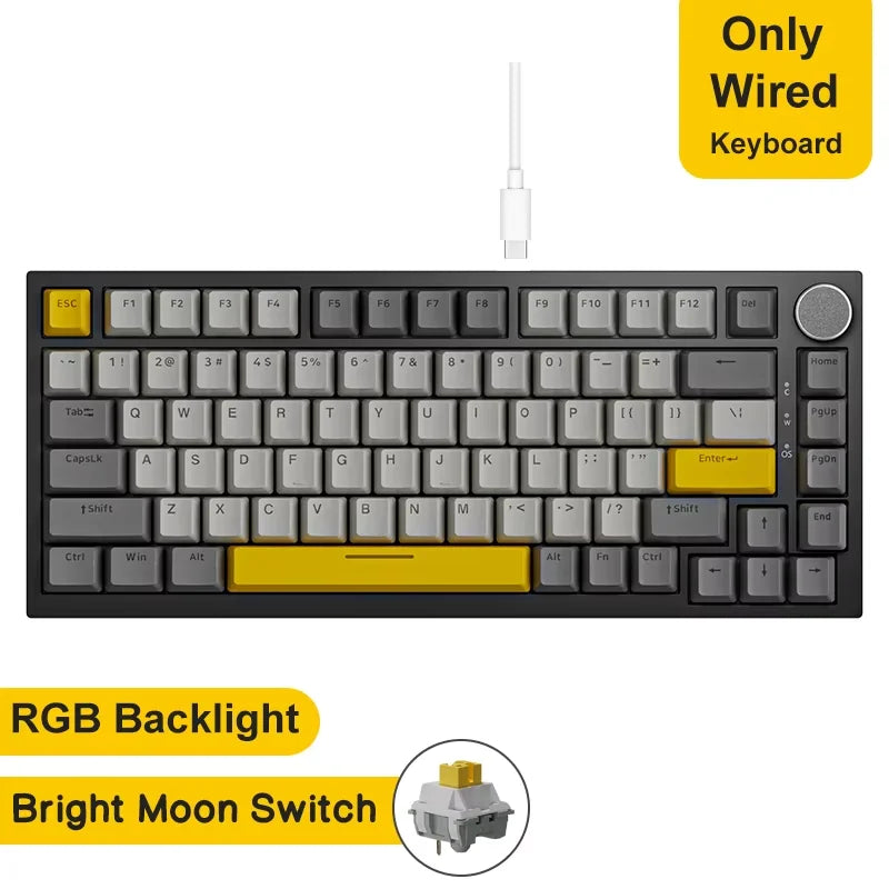 AJAZZ AK820 Mechanische Gaming Tastatur – Kabelgebunden, Hot-Swap, RGB Beleuchtung