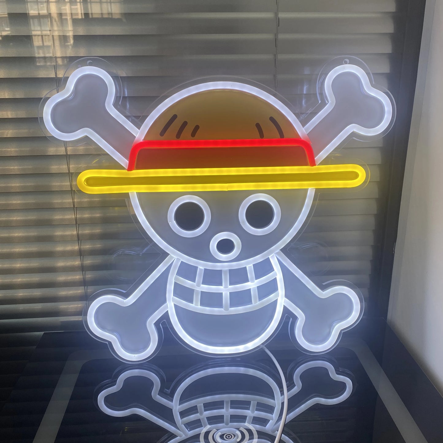 Premium Luffy Neon LED Wandkunst