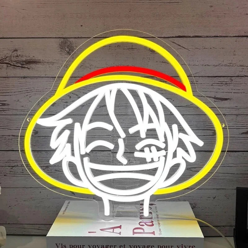 One Piece Acrylic Neon Led Light Animes Luffy Artwork For Home Festival Decor Party Bar Hotel Salon Business Shop Etc. Toys Home