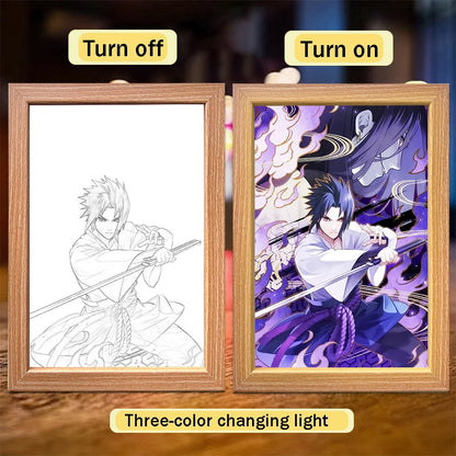 Anime "Naruto" Uchiha Sasuke home decoration painting Led night light bedroom decoration Christmas gift moon light