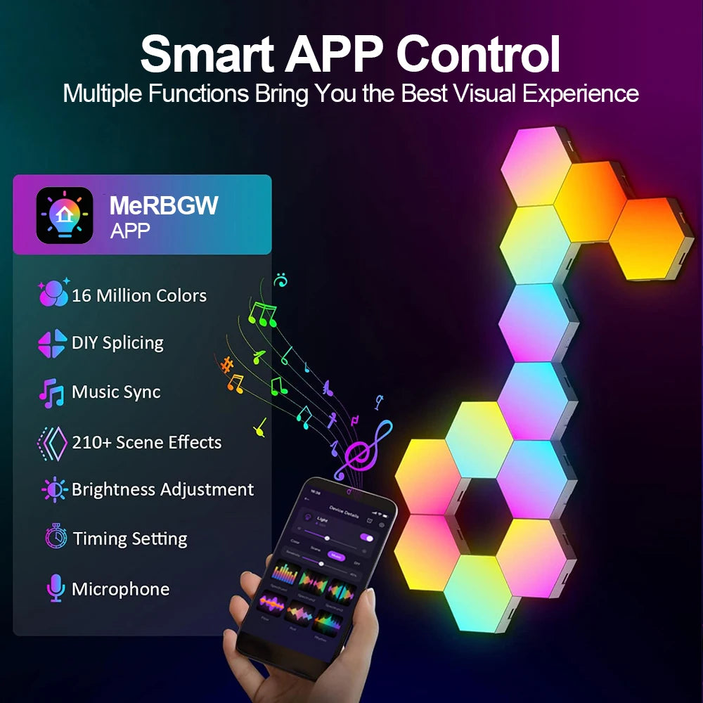 Interaktives Smart Hexagon Lichtsystem