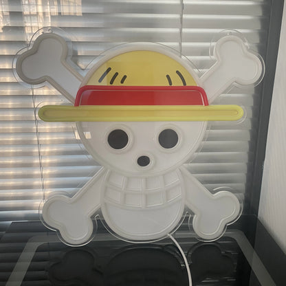 Premium Luffy Neon LED Wandkunst