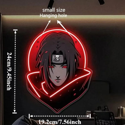 Naruto Itachi Uchiha Neon Light Sign USB Powered Dimmable LED Anime Wall Decor for Bedroom Gaming Room Decor Anime Fans Gift