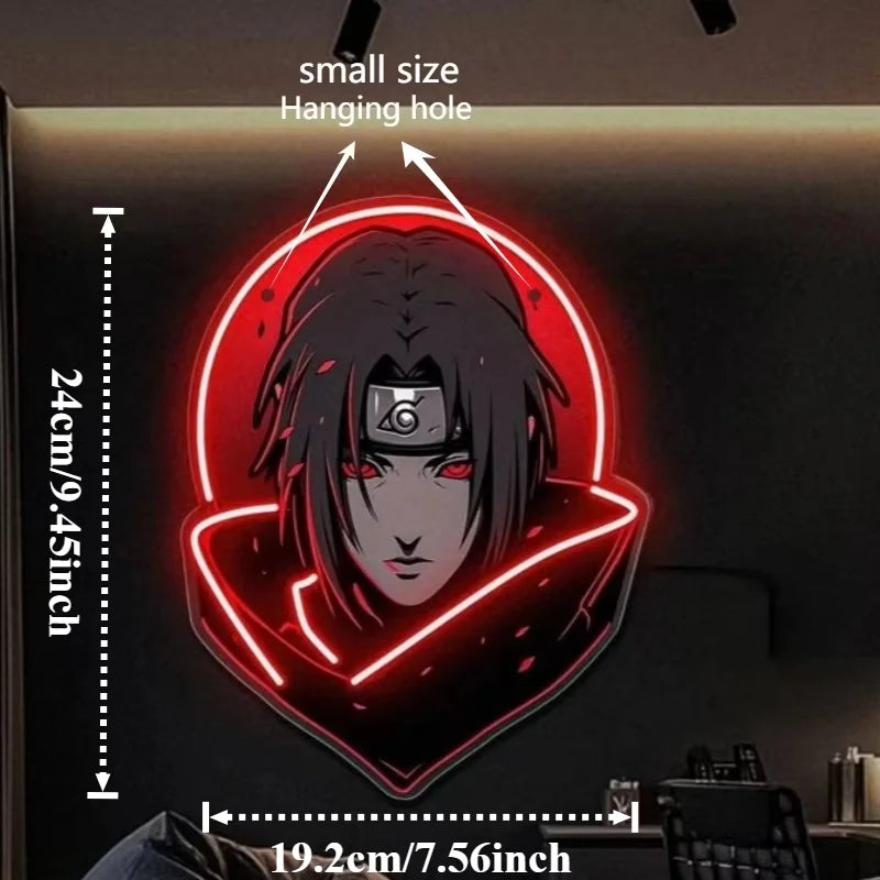 Naruto Itachi Uchiha Neon Light Sign USB Powered Dimmable LED Anime Wall Decor for Bedroom Gaming Room Decor Anime Fans Gift