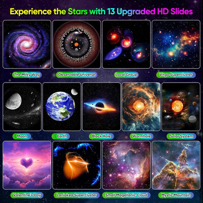 PRO Upgrade 360° Rotatable Starry Sky Galaxy Projector,13 in 1 Star Night Light with Fog and Milky Way Effects for Bedroom Gifts