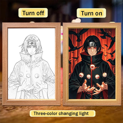 Anime "Naruto" Uchiha Sasuke home decoration painting Led night light bedroom decoration Christmas gift moon light