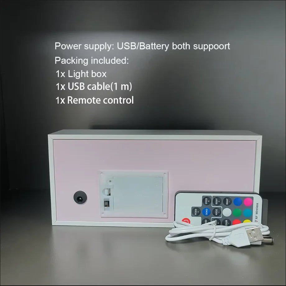 Handgefertigte 3D-Anime-Lichtbox aus Holz