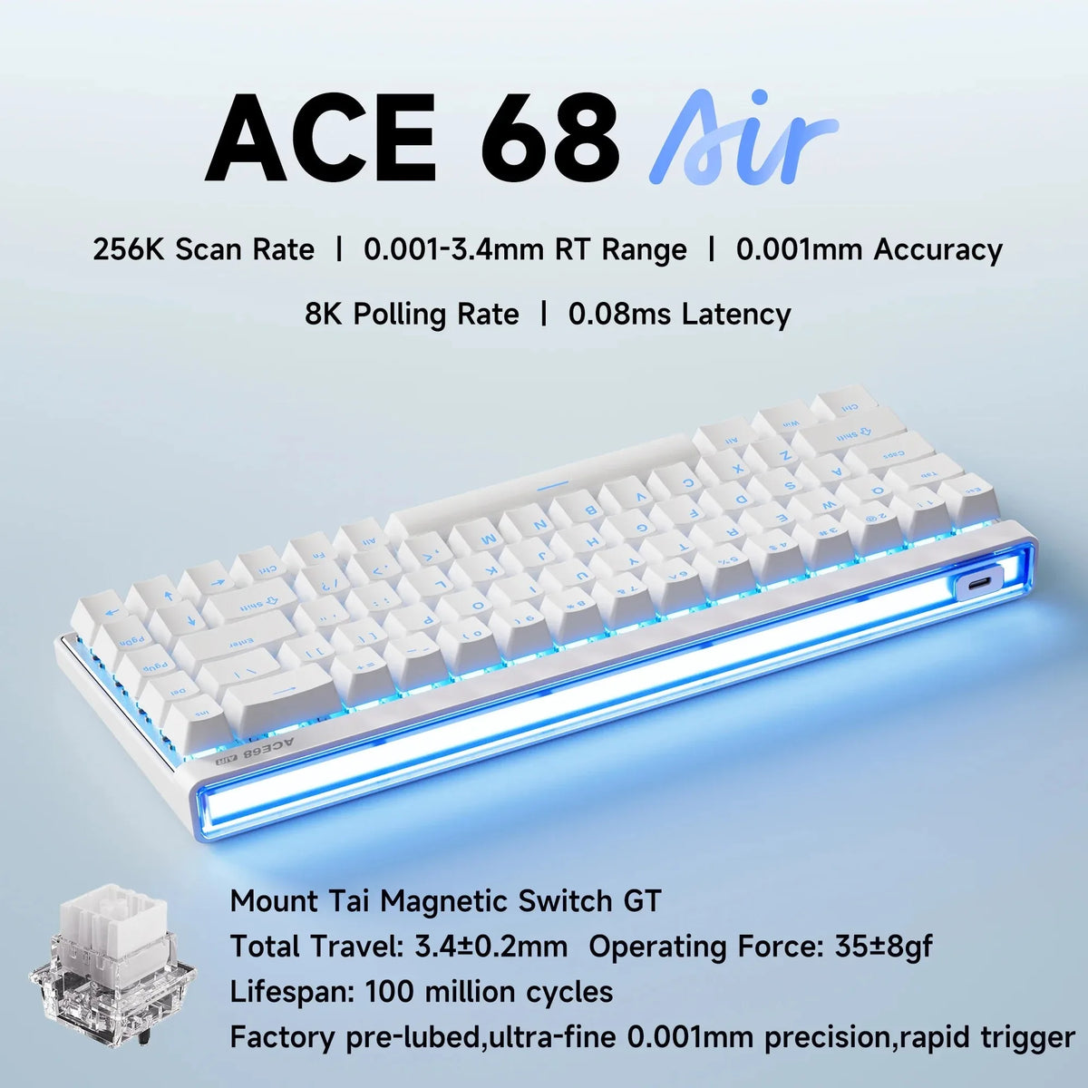 Ace68 Air Hall Effect Gaming Tastatur