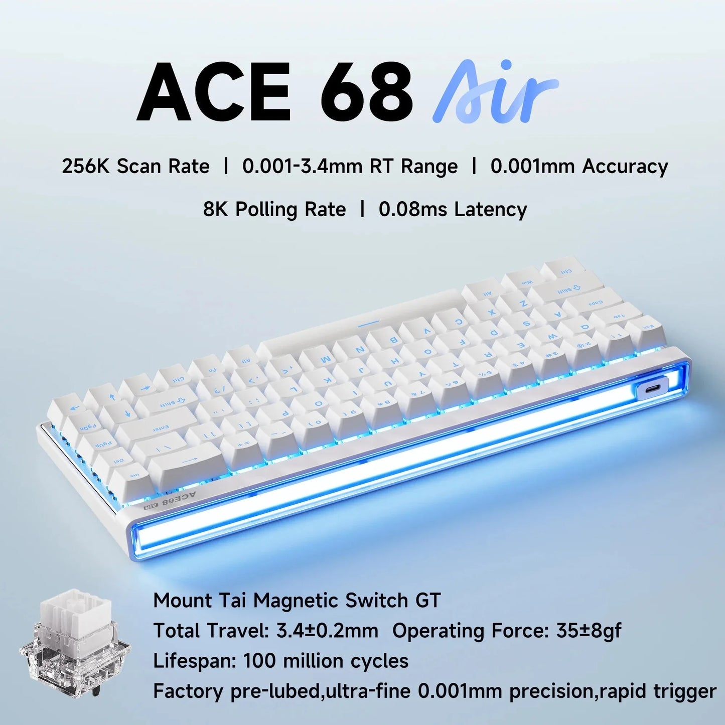 Ace68 Air Hall Effect Gaming Tastatur