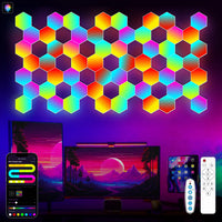 RGB Intelligent Hexagonal Wall Lamp Color Changing Ambient Night Light Hexagona Shape MeRGBW APP DIY Music Sync Game Room Home