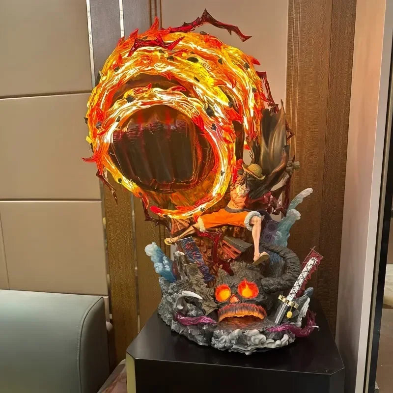 Red Roc Luffy LED Statue