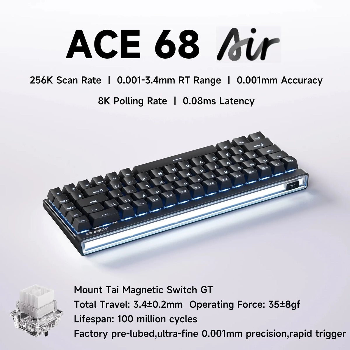 Ace68 Air Hall Effect Gaming Tastatur