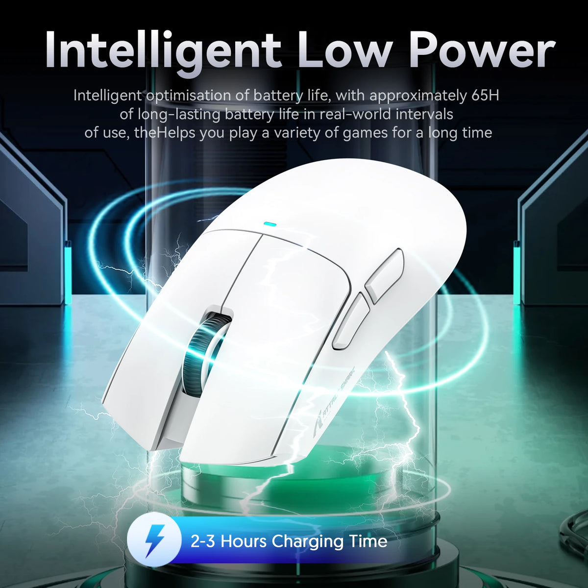Kabellose Dual-Mode Gaming Maus – Transparent, 1600 DPI, Bluetooth & 2.4G