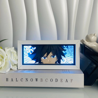 Handgefertigte 3D-Anime-Lichtbox aus Holz