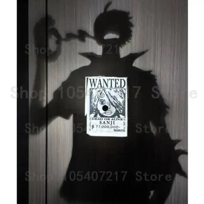 Anime WANTED Luffy Zoro Lamp One Piece Sanji Projector Wall Lamp Creativity Shadow Night Light Model Decoration Collection Toy