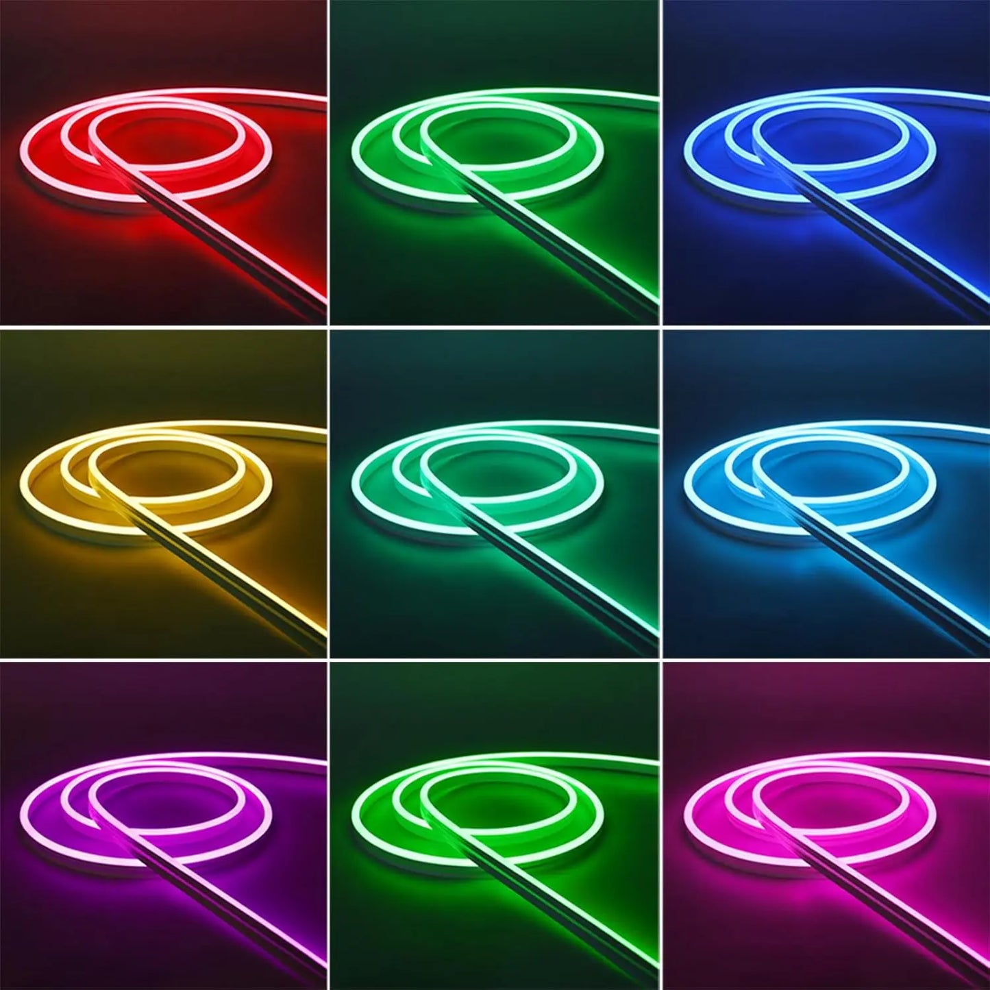 Neon RGB LED Rope Lights LED Strip Lights Outdoor Waterproof with Music Sync, LED Lights for Bedroom with Remote and App