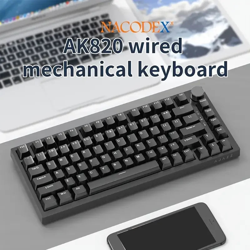 AJAZZ AK820 Mechanische Gaming Tastatur – Kabelgebunden, Hot-Swap, RGB Beleuchtung