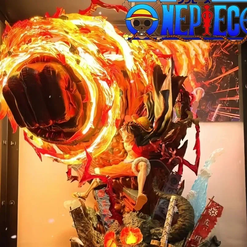 Red Roc Luffy LED Statue