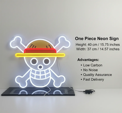 Premium Luffy Neon LED Wandkunst