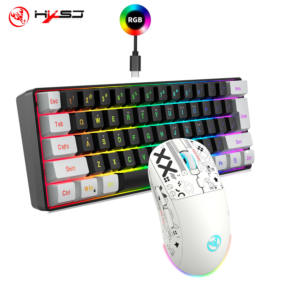 Kompaktes 60% RGB Gaming-Set