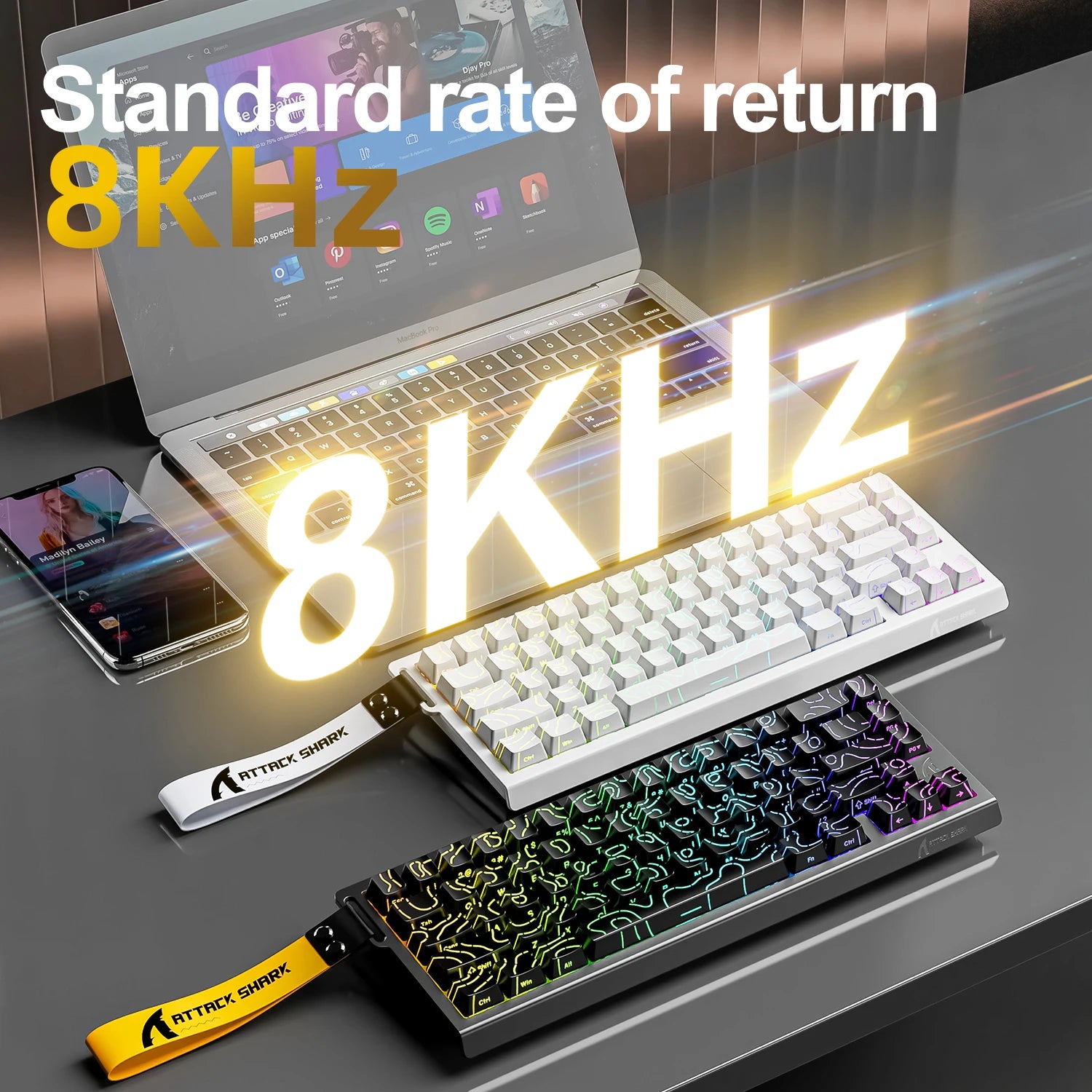 ATTACK SHARK X68HE Magnetisches Gaming Keyboard | 8000Hz, SOCD, Rapid Trigger