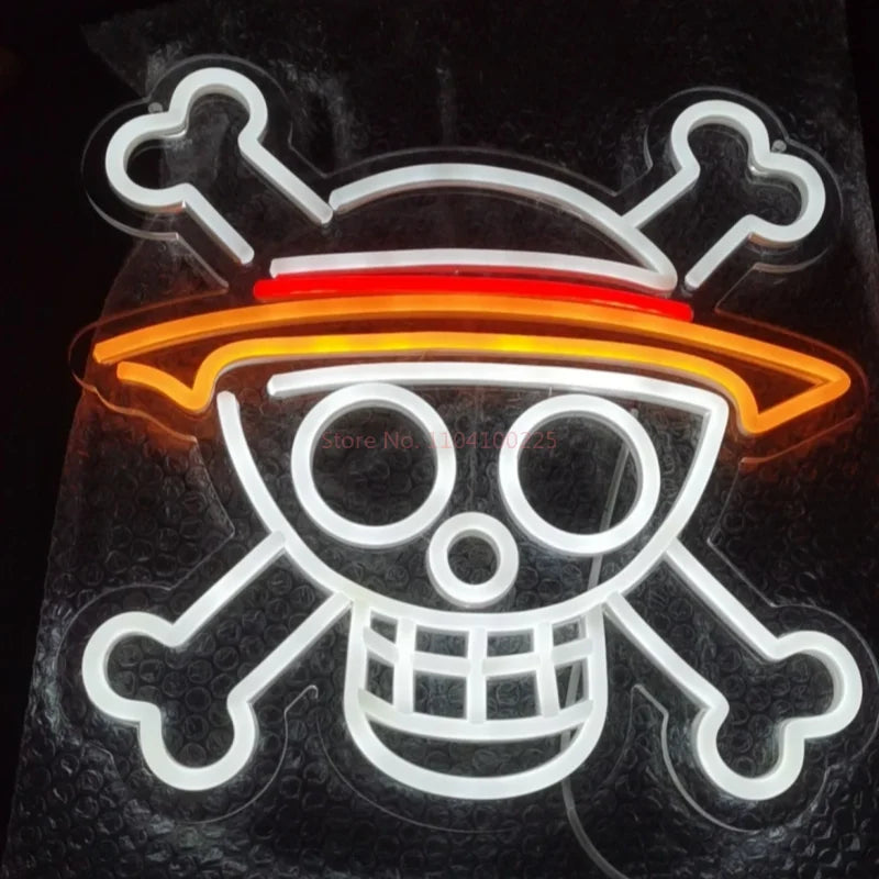 One Piece Acrylic Neon Led Light Animes Luffy Artwork For Home Festival Decor Party Bar Hotel Salon Business Shop Etc. Toys Home