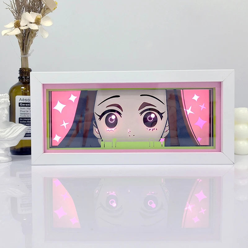 Anime Papier-Schnitt Nachtlicht – Farbwechsel LED Lichtbox Atmosphäre Zimmerlampe