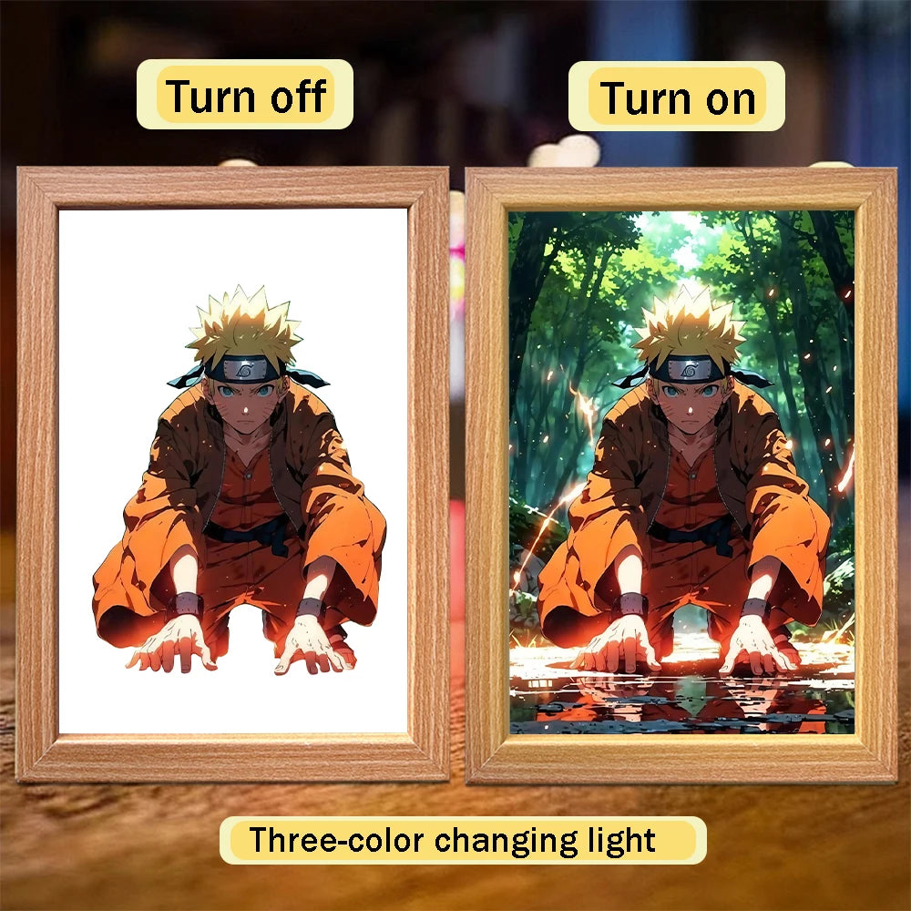 Anime "Naruto" Uchiha Sasuke home decoration painting Led night light bedroom decoration Christmas gift moon light